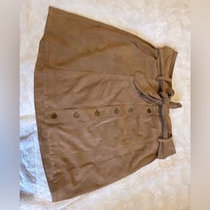 Brown button down skirt with a belt